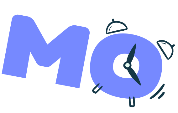Mo logo with the where the O of Mo is an alarm clock